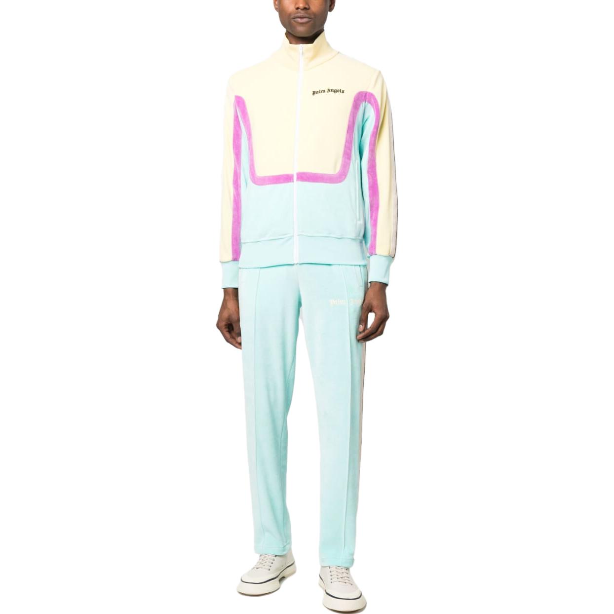 Lookbook Palm Angels Straight-Leg Side-Stripe Track Pants Men Light Blue. PMCJ001S23FAB0024003