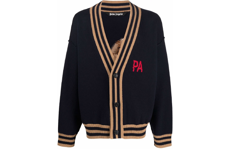 PALM ANGELS Striped Sweater Men Black PMHB006F21KNI0011060