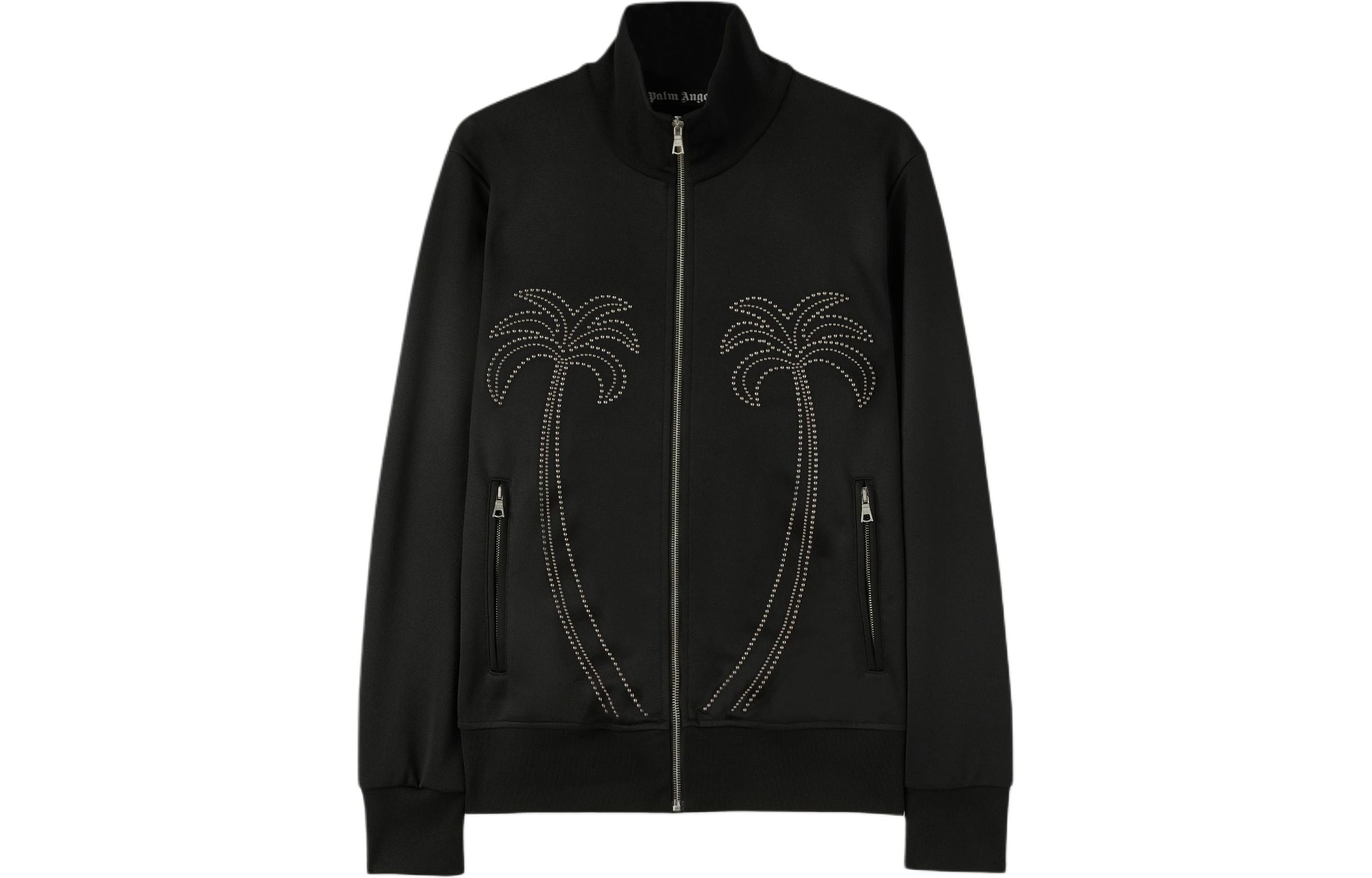 Palm Angels Studded Long Sleeve Track Jacket Black PMBD059R24FAB0011010