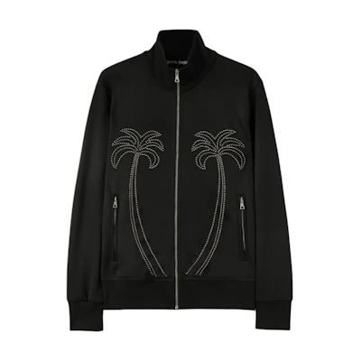 Palm Angels Studded Long Sleeve Track Jacket Black PMBD059R24FAB0011010