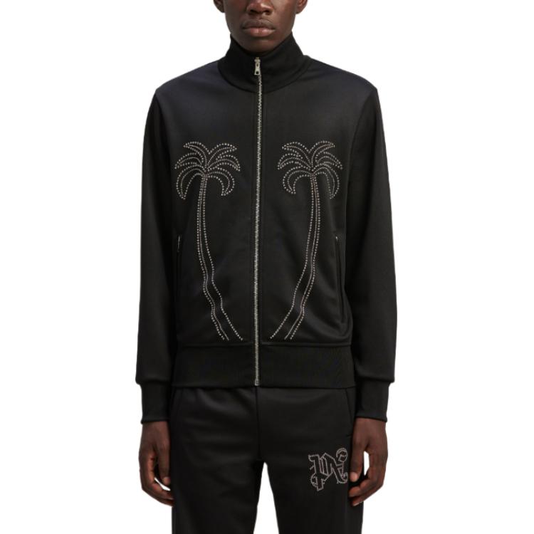 Lookbook Palm Angels Studded Long Sleeve Track Jacket Black PMBD059R24FAB0011010