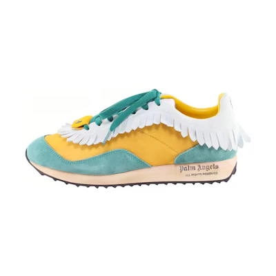 Palm Angels Suede Low-Top Sneakers 'Yellow Green White'