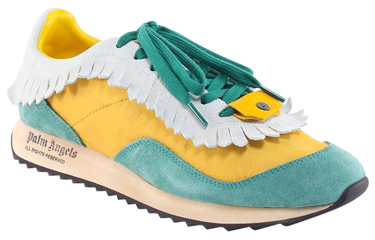 Palm Angels Suede Low-Top Sneakers 'Yellow Green White' 圖 3