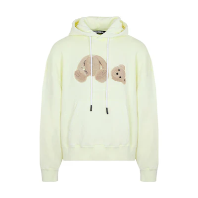 Palm Angels Teddy Bear Cartoon Print Sweatshirt Yellow PMBB058S22FLE0156560