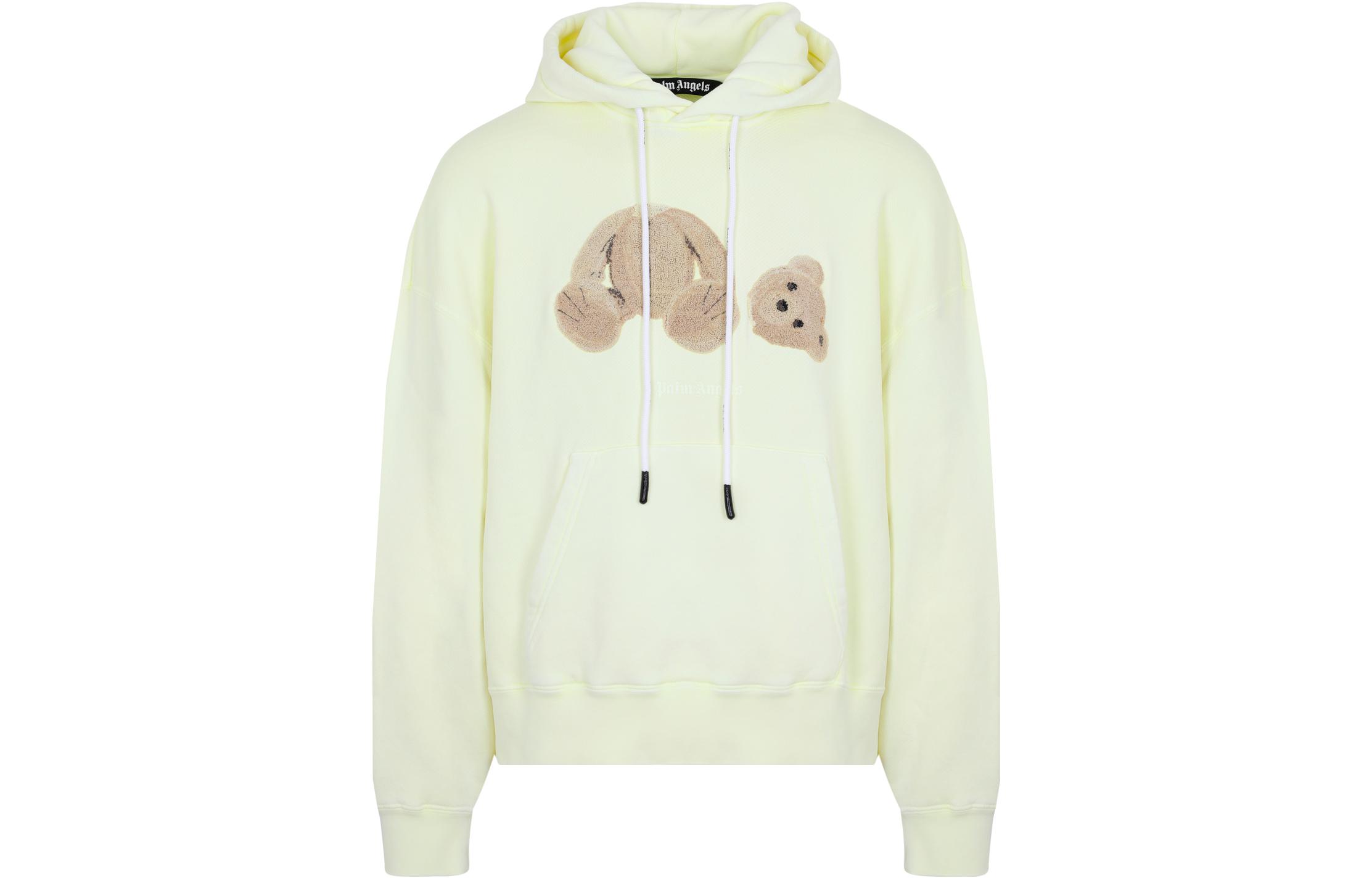 Order Palm Angels Teddy Bear Cartoon Print Sweatshirt Yellow PMBB058S22FLE0156560