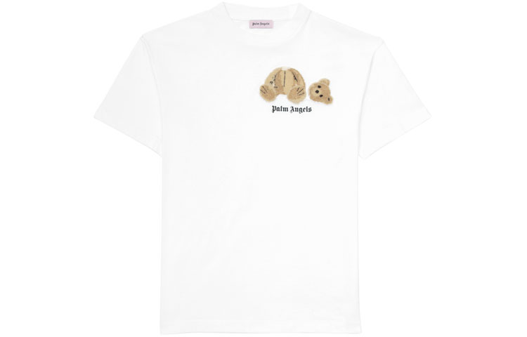 Palm Angels Teddy Bear Decapitated Flocked Tee White T-Shirt PMAA001F194130400150