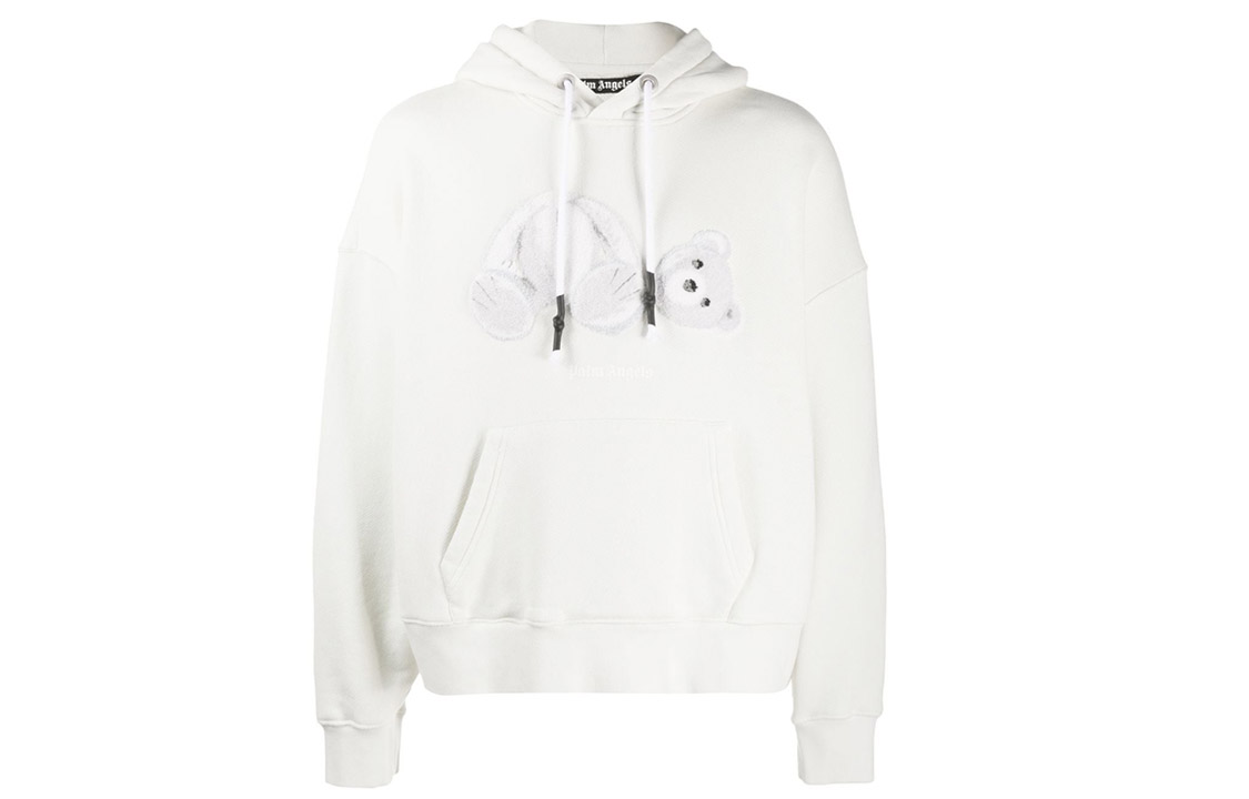 PALM ANGELS Teddy Bear Hoodie White PMBB058E20FLE0044401