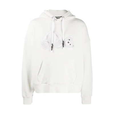 PALM ANGELS Teddy Bear Hoodie White PMBB058E20FLE0044401