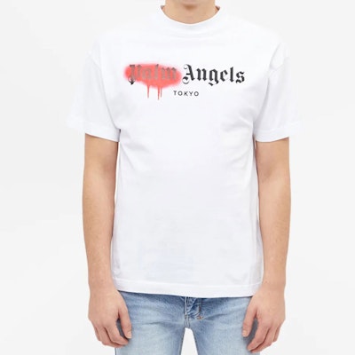 PALM ANGELS 東京噴漆標誌紅色白色T恤 PMAA001S204130590120 Shop PALM ANGELS 東京噴漆標誌紅色白色T恤 PMAA001S204130590120