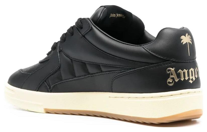 Lookbook パームエンジェルス 大学 Low 黒革 PMIA078E23LEA0021010