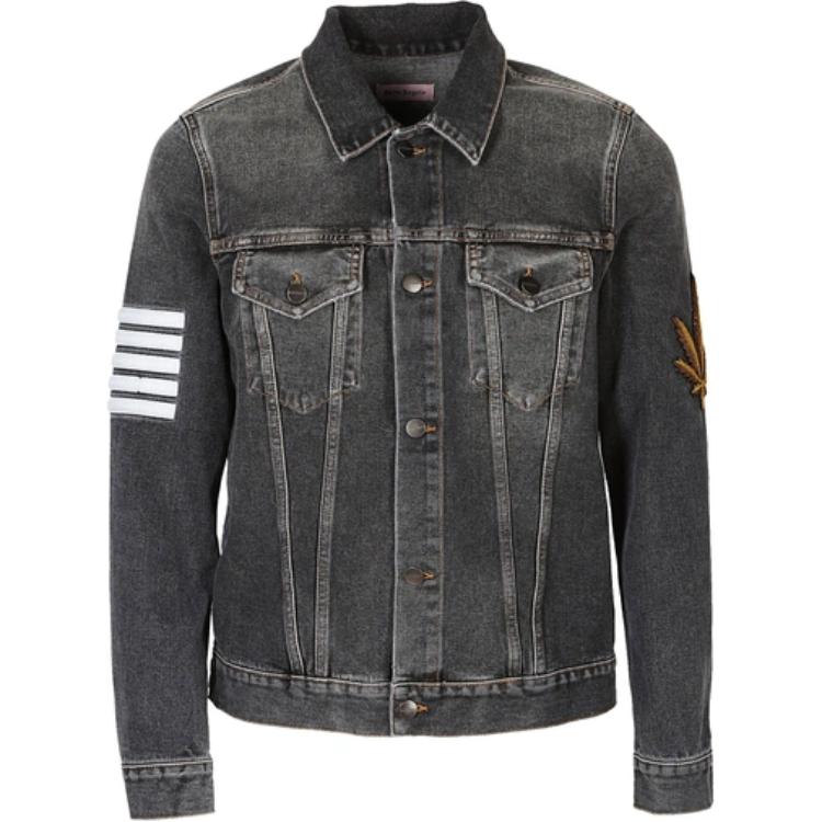 Palm Angels Washed Stripe Print Pocket Jacket Men’s Black PMYE003S182300617601