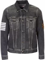 Palm Angels Washed Stripe Print Pocket Jacket Men’s Black PMYE003S182300617601 Palm Angels Washed Stripe Print Pocket Jacket Men’s Black PMYE003S182300617601