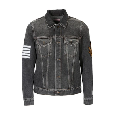 Palm Angels Washed Stripe Print Pocket Jacket Men’s Black PMYE003S182300617601
