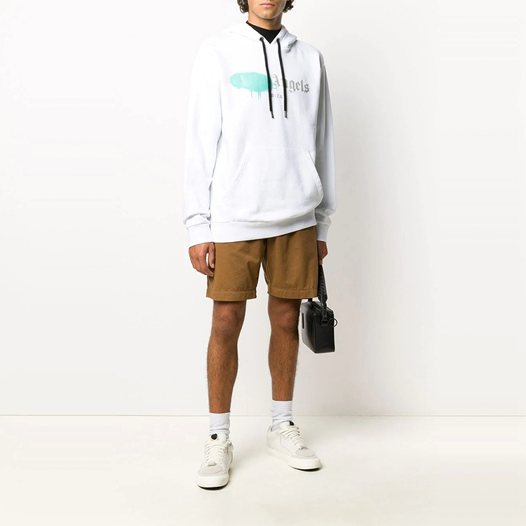 Lookbook パームエンジェルス フロントロゴプリント付きホワイトフーディー PMBB003F20FLE0020148