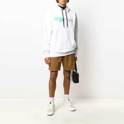 パームエンジェルス フロントロゴプリント付きホワイトフーディー PMBB003F20FLE0020148 Lookbook パームエンジェルス フロントロゴプリント付きホワイトフーディー PMBB003F20FLE0020148