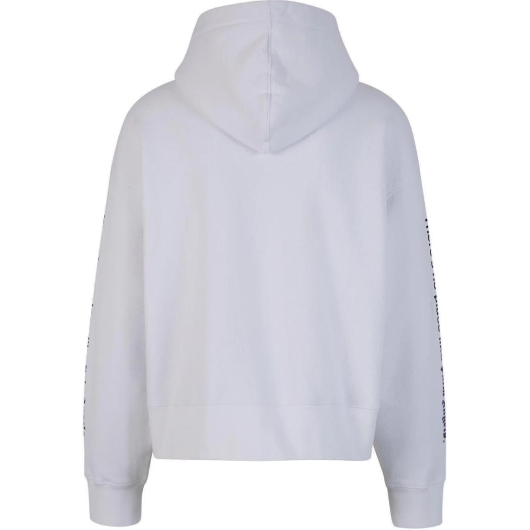 Lookbook Palm Angels White Logo Print Long Sleeve Hoodie PMBB058F23FLE0030110