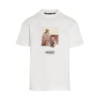 PALM ANGELS MISSONI FW21 Bear Print White Tee Edition PMAA001F21JER03101100110
