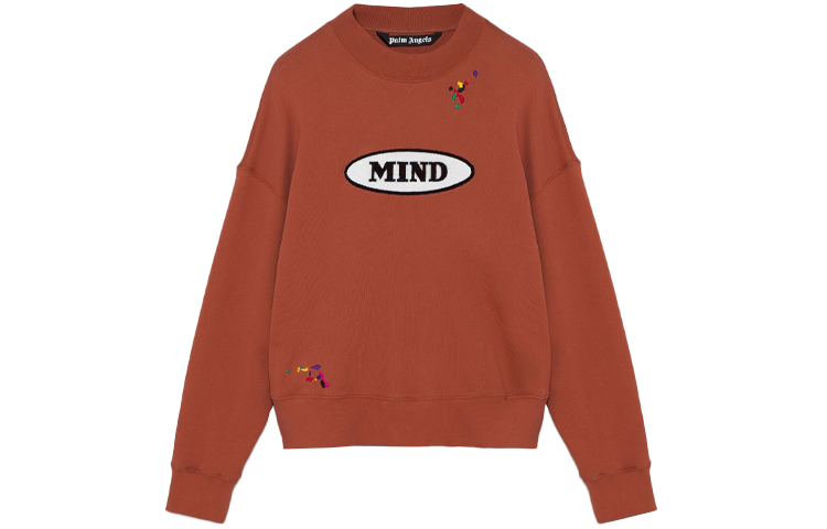 Palm Angels MISSONI FW21 Embroidered Sweatshirt Brick Red PMBA026F21FLE0142710