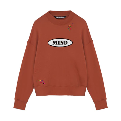 Palm Angels MISSONI FW21 Embroidered Sweatshirt Brick Red PMBA026F21FLE0142710