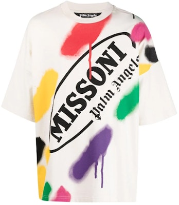 PALM ANGELS x MISSONI FW21 Logo Colorful Graffiti Print Tee White Mens. PMAA041F21JER0060310 Buy PALM ANGELS x MISSONI FW21 Logo Colorful Graffiti Print Tee White Mens. PMAA041F21JER0060310
