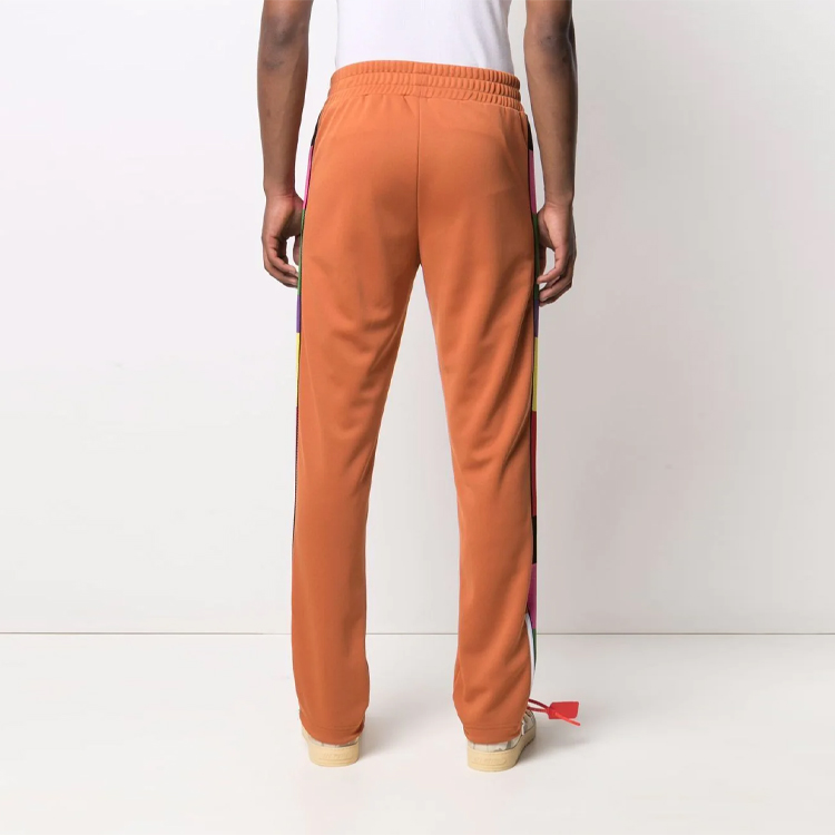 Details for PALM ANGELS x MISSONI Unisex Orange Track Pants with Colorful Trim. PMCA007F21FAB0122701