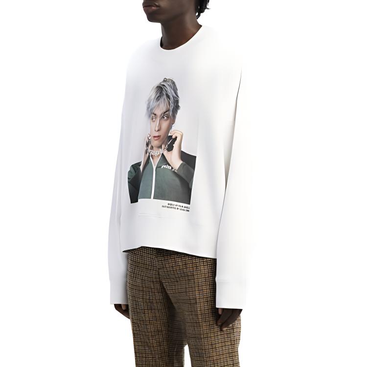 Purchase パームエンジェルス x SIMS コラボ 白 グラフィック ロゴ クルーネック スウェット メンズ PMBA026F22FLE0060155