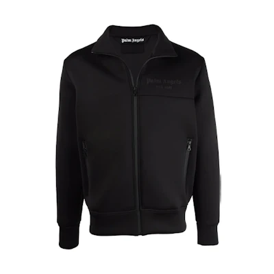 PALM ANGELS TEAM WANG FW21 Logo Print High-Neck Jacket Black . PMBD037G21FAB0011010