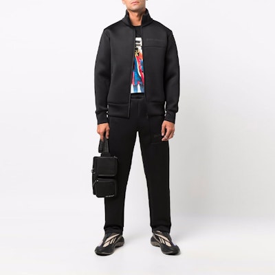 PALM ANGELS x TEAM WANG FW21 Jaket Leher Tinggi Cetak Logo Hitam. PMBD037G21FAB0011010 Lookbook PALM ANGELS x TEAM WANG FW21 Jaket Leher Tinggi Cetak Logo Hitam. PMBD037G21FAB0011010