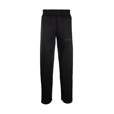 PALM ANGELS TEAM WANG Logo Print Knit Track Pants Black PMCA113G21FAB0011010