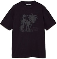 PALM ANGELS x TEAM WANG SS21 Palm Tree Graphic Unisex Black T-Shirt. PMAA001G21JER0101010 PALM ANGELS x TEAM WANG SS21 Palm Tree Graphic Unisex Black T-Shirt. PMAA001G21JER0101010