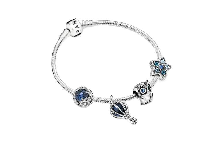 Pandora 925 Silver Deep Blue Realm Bracelet for Women - Blue ZT0764