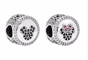 Pandora Disney Mickey & Minnie Shiny Charm Bead, Silver, Unisex Couples Jewelry. 791958NCK Pandora Disney Mickey & Minnie Shiny Charm Bead, Silver, Unisex Couples Jewelry. 791958NCK