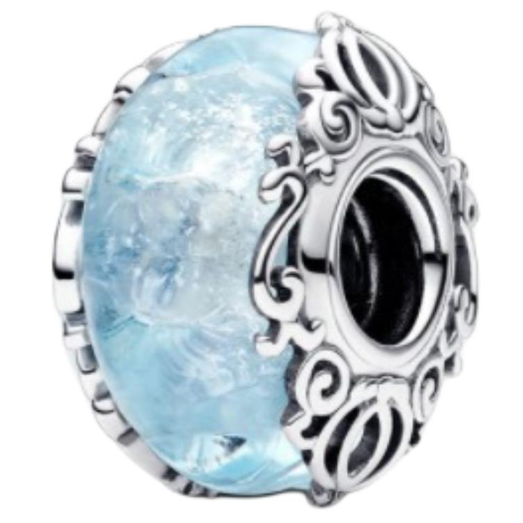 Pandora Disney Series Blue Glass 925 Silver Unisex Couple Accessory. 793073C00