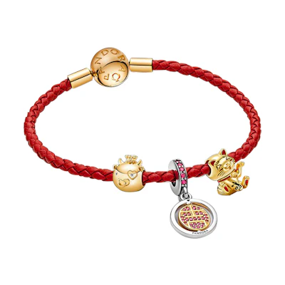 Pandora Jewelry Prosperity Ingot Charm Bracelet. ZT1018