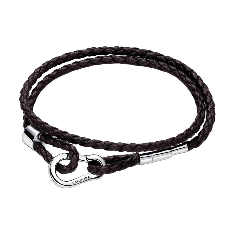 Pandora Moments Braided Bracelet Brown - Unisex Couples Design. 593338C01