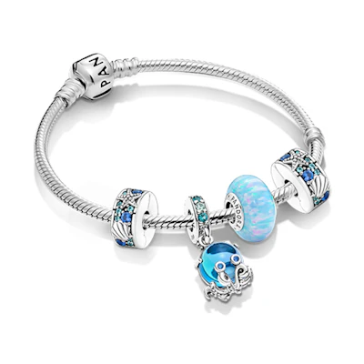 Pandora Playful Octopus 925 Silver Bracelet Set Multicolor. ZT2375
