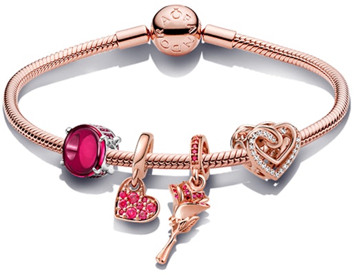 潘多拉玫瑰金玫瑰心形手链套装. ZT1311 Order 潘多拉玫瑰金玫瑰心形手链套装. ZT1311