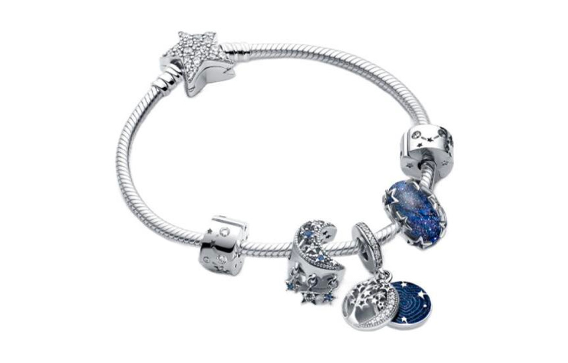 Pandora Star and Moon Shimmer 925 Silver Bracelet Set. ZT2183