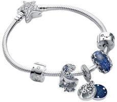 Pandora Star and Moon Shimmer 925 Silver Bracelet Set. ZT2183 Pandora Star and Moon Shimmer 925 Silver Bracelet Set. ZT2183