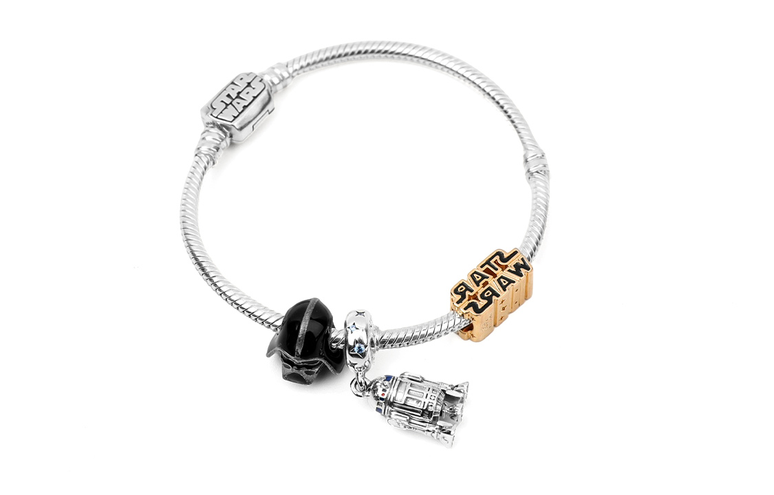Lookbook Pandora Star Wars Darth Vader Gelang Perak 925 Unisex Rekaan Pasangan. &R9