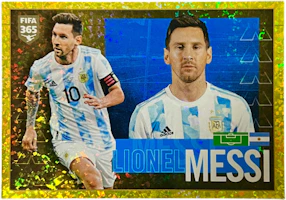 Panini 2022 FIFA Lionel Messi Argentina Gold Laser Soccer Trading Card. Panini-2405-2595 Panini 2022 FIFA Lionel Messi Argentina Gold Laser Soccer Trading Card. Panini-2405-2595