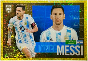 Panini 2022 FIFA Lionel Messi Gold Laser Argentina World Cup Sticker Card. Panini-2405-2598 Panini 2022 FIFA Lionel Messi Gold Laser Argentina World Cup Sticker Card. Panini-2405-2598