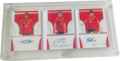 Panini 2022 National Treasures Spain Triple Auto Fati Oyarzabal Pedri /49 Cards Set Panini-2406-1200 Panini 2022 National Treasures Spain Triple Auto Fati Oyarzabal Pedri /49 Cards Set Panini-2406-1200