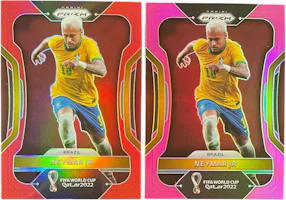 Panini 2022 Prizm World Cup Neymar Jr Brazil Red & Pink Parallel Cards (2pcs) Panini-2407-0514 Panini 2022 Prizm World Cup Neymar Jr Brazil Red & Pink Parallel Cards (2pcs) Panini-2407-0514