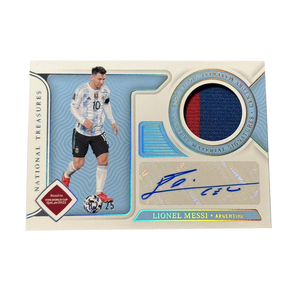 Panini Lionel Messi 2022 World Cup Argentina Jersey Autograph Sports Card Panini-2405-0545
