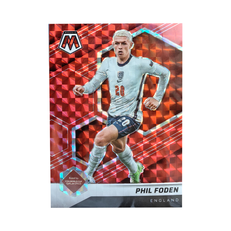 Panini Phil Foden England Man City World Cup Red Mosaic Refractor Sports Card Panini-2407-0226
