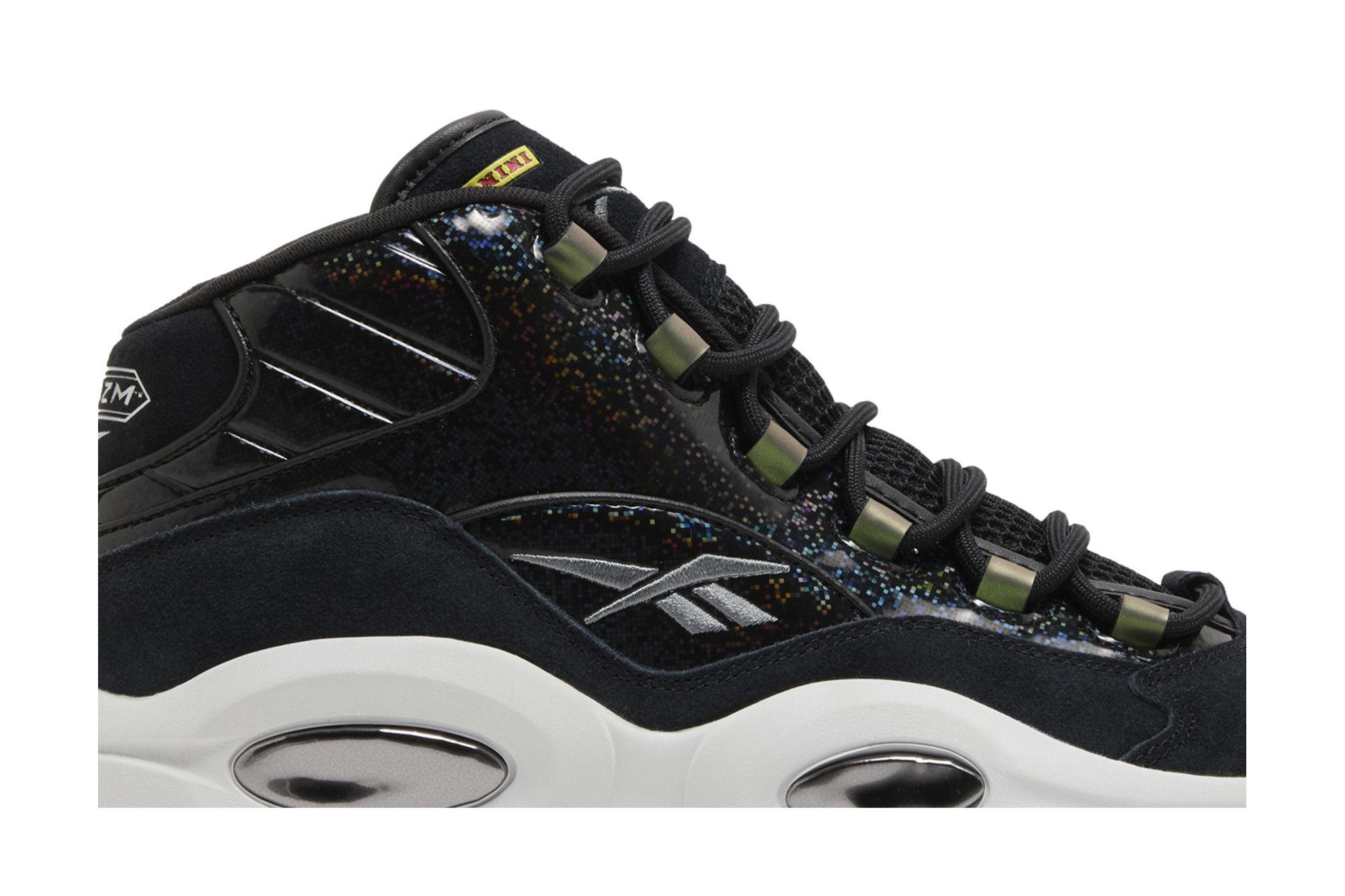 Order Panini x Reebok Question 'Black Pulsar Prizm' Sneakers Hitam Terbaru HQ4135