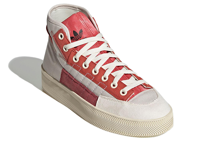 Lookbook Parley x adidas Nizza High 'Chalk Wonder Red' zapatillas altas rojas y beige GX6979