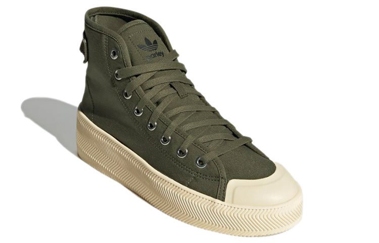 Lookbook Parley x adidas originals NIZZA 高筒 復古休閒 開口鞋 男女款 軍綠色
