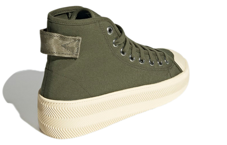 Shop Parley x adidas originals NIZZA 高筒 復古休閒 開口鞋 男女款 軍綠色